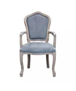 Cosma Poltrona Charlene Velluto Grigio 55x51x100 cm con Braccioli