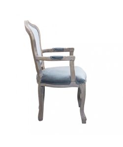 Cosma Poltrona Charlene Velluto Grigio 55x51x100 cm con Braccioli