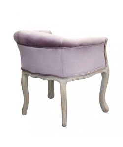 Cosma Poltrona Coreen Velluto Rosa 61x61x71 cm con Braccioli in Legno