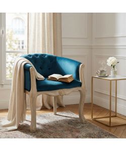 Cosma Poltrona Coreen Velluto Blu 61x61x71 cm con Braccioli