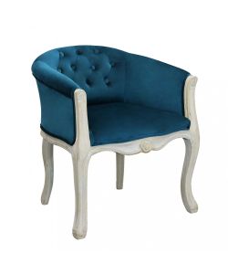 Cosma Poltrona Coreen Velluto Blu 61x61x71 cm con Braccioli