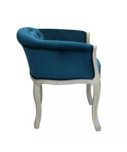 Cosma Poltrona Coreen Velluto Blu 61x61x71 cm con Braccioli
