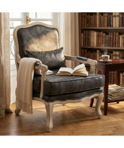 Cosma Poltrona vintage in ecopelle grigia con braccioli 64x72x92 cm