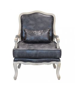 Cosma Poltrona vintage in ecopelle grigia con braccioli 64x72x92 cm