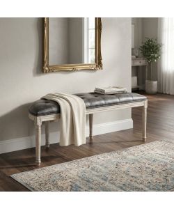 Cosma Panca Margi Ecopelle Vintage Grigio 125x45x48 cm Taupe