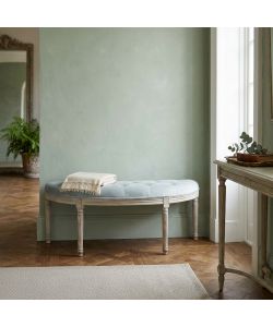 Cosma Panca Margi in Velluto Grigio 125x45x48 cm Legno Moderne