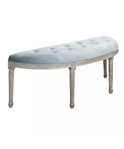 Cosma Panca Margi in Velluto Grigio 125x45x48 cm Legno Moderne