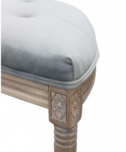Cosma Panca Margi in Velluto Grigio 125x45x48 cm Legno Moderne