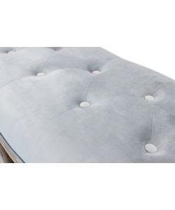 Cosma Panca Margi in Velluto Grigio 125x45x48 cm Legno Moderne