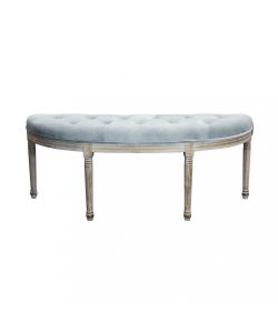 Cosma Panca Margi in Velluto Grigio 125x45x48 cm Legno Moderne