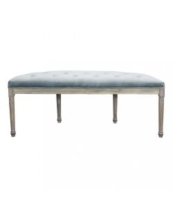 Cosma Panca Margi in Velluto Grigio 125x45x48 cm Legno Moderne