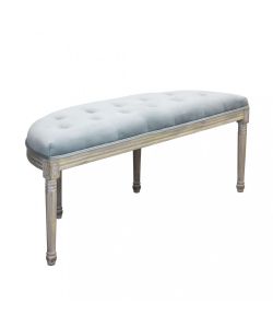 Cosma Panca Margi in Velluto Grigio 125x45x48 cm Legno Moderne