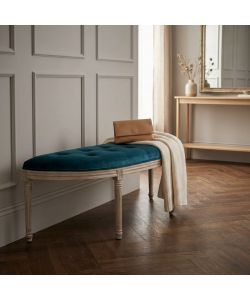 Cosma Panchina Margi Velluto Blu 125x45x48 cm in Legno per Interni