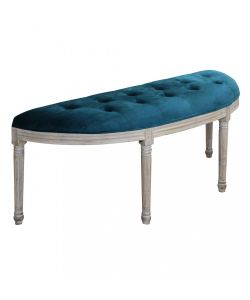 Cosma Panchina Margi Velluto Blu 125x45x48 cm in Legno per Interni