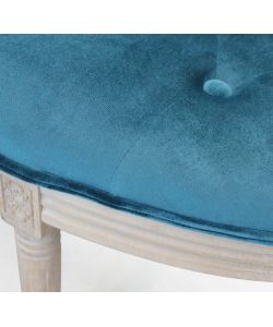 Cosma Panchina Margi Velluto Blu 125x45x48 cm in Legno per Interni
