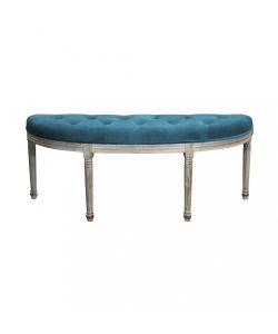 Cosma Panchina Margi Velluto Blu 125x45x48 cm in Legno per Interni