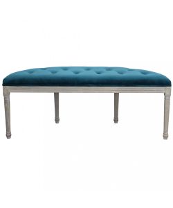 Cosma Panchina Margi Velluto Blu 125x45x48 cm in Legno per Interni