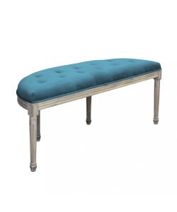 Cosma Panchina Margi Velluto Blu 125x45x48 cm in Legno per Interni
