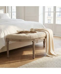 Cosma Panca Margi Beige in Tessuto 125x45x48 cm per Interni