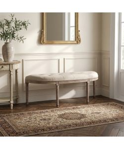 Cosma Panca Margi Beige in Tessuto 125x45x48 cm per Interni