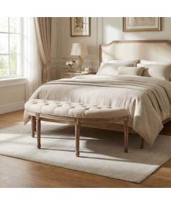 Cosma Panca Margi Beige in Tessuto 125x45x48 cm per Interni