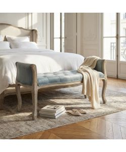 Cosma Panca Madelyn in Velluto Grigio 113x48x45/60 cm in Legno