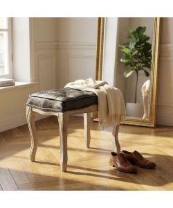 Cosma Sgabello Marly Ecopelle Grigio Vintage 50x36x47 cm Legno
