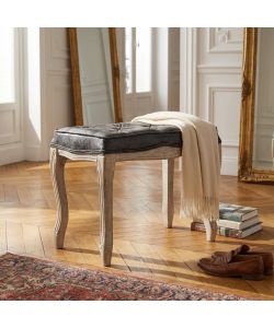 Cosma Sgabello Marly Ecopelle Grigio Vintage 50x36x47 cm Legno