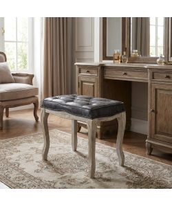 Cosma Sgabello Marly Ecopelle Grigio Vintage 50x36x47 cm Legno