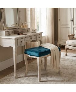 Cosma Sgabello Marly Velluto Blu 50x36x47 h in Legno Decorativo