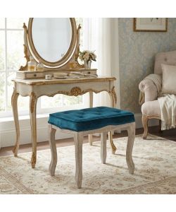 Cosma Sgabello Marly Velluto Blu 50x36x47 h in Legno Decorativo