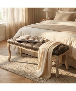 Cosma Panca Misty in Ecopelle Vintage Grigio 110x36x47 cm