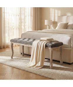 Cosma Panca Misty in Velluto Taupe 110x36x47 cm - Seduta Interna Legno