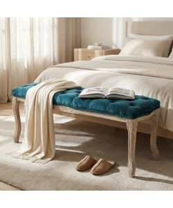 Cosma Panca Misty Velluto Blu 110x36x47 cm per Soggiorno