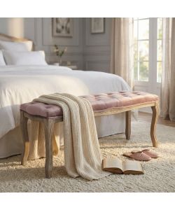 Cosma Panca Misty Velluto Rosa 110x36x47 cm Stile Vintage