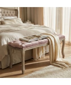Cosma Panca Misty Velluto Rosa 110x36x47 cm Stile Vintage