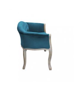 Cosma Divano Coleman Blu Velluto e Legno 107x61x70 cm Soggiorno