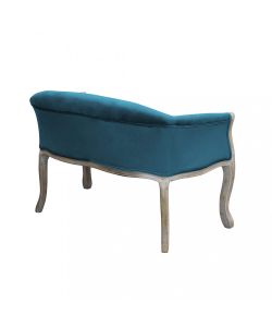 Cosma Divano Coleman Blu Velluto e Legno 107x61x70 cm Soggiorno