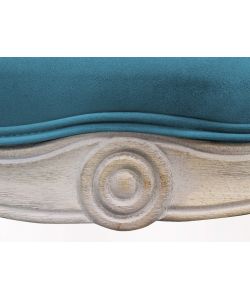 Cosma Divano Coleman Blu Velluto e Legno 107x61x70 cm Soggiorno