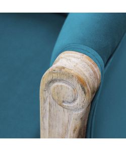 Cosma Divano Coleman Blu Velluto e Legno 107x61x70 cm Soggiorno