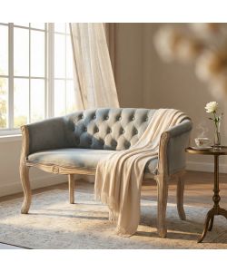 Cosma Divano in Velluto Grigio 2 Posti Dimensioni 107x61x70 cm