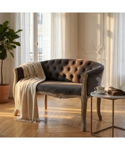 Cosma Divano 2 Posti Moderno Velluto Taupe 107x61x70 cm Soggiorno