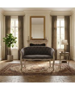 Cosma Divano 2 Posti Moderno Velluto Taupe 107x61x70 cm Soggiorno
