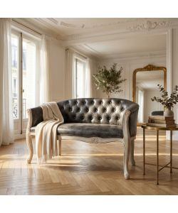 Cosma Divano 2 Posti Ecopelle Grigio Scuro 107x61x70 cm Soggiorno