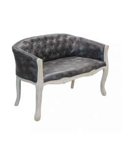 Cosma Divano 2 Posti Ecopelle Grigio Scuro 107x61x70 cm Soggiorno