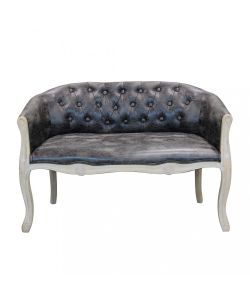 Cosma Divano 2 Posti Ecopelle Grigio Scuro 107x61x70 cm Soggiorno