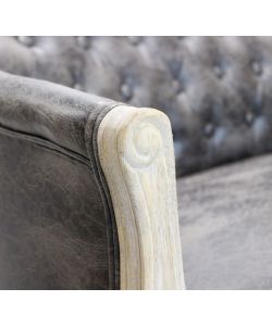 Cosma Divano 2 Posti Ecopelle Grigio Scuro 107x61x70 cm Soggiorno