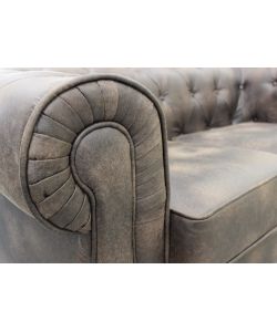 Cosma Divano 2 Posti Chesterfield Ecopelle Vintage Marrone 152 cm