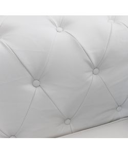 Cosma Divano 2 Posti Chesterfield Ecopelle Bianco 152x74x82 cm