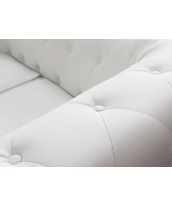 Cosma Divano 2 Posti Chesterfield Ecopelle Bianco 152x74x82 cm